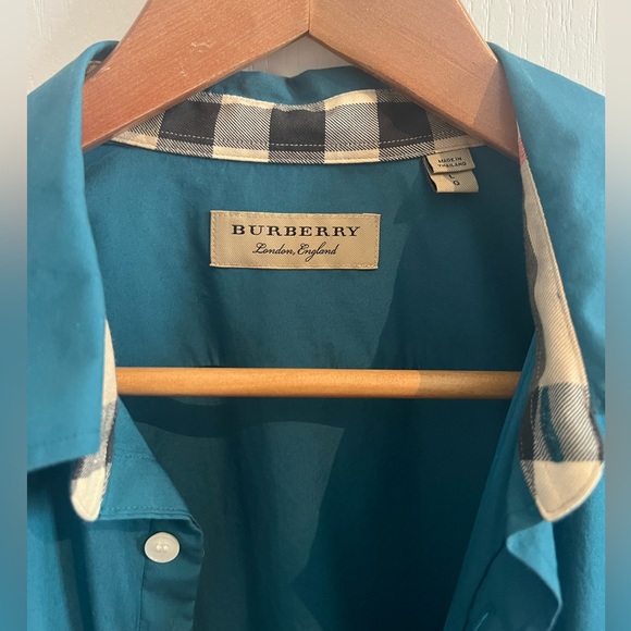 Burberry long sleeve shirt green Men’s size large - Picture 4 of 5